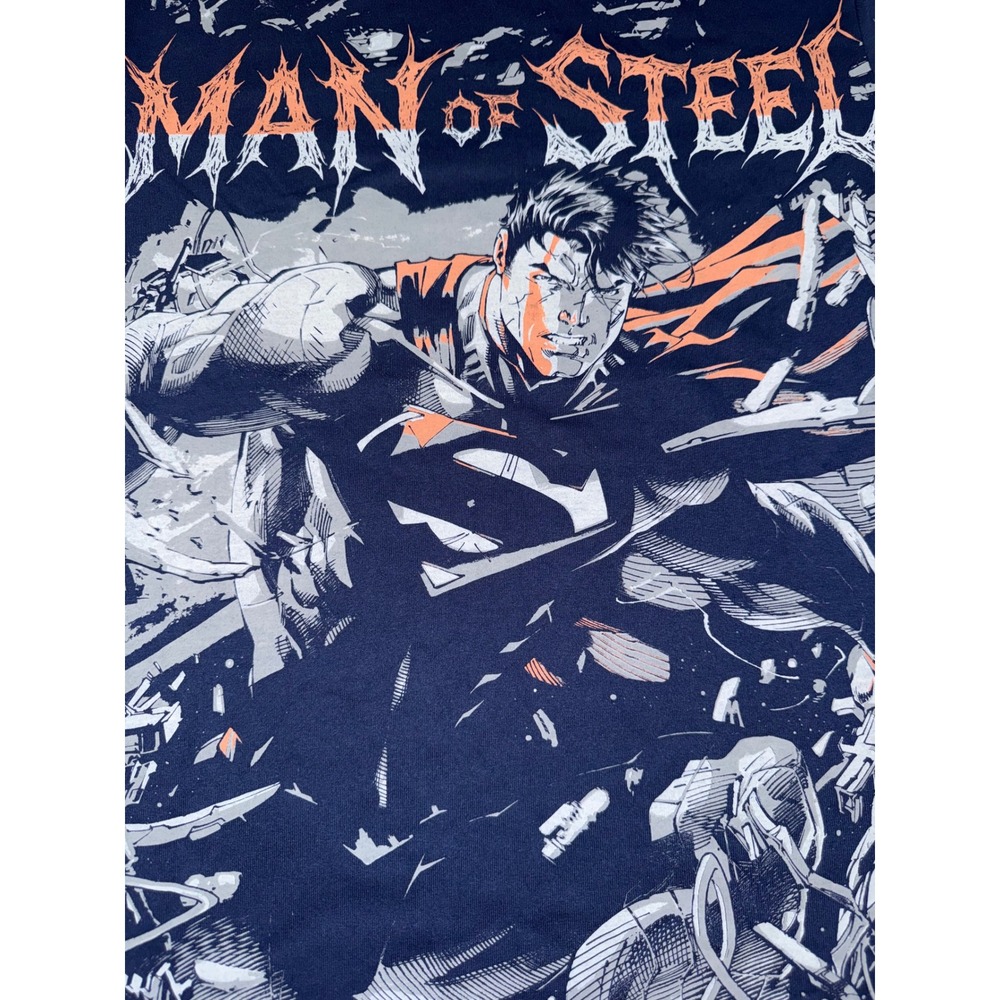 Superman Man of Steel T Shirt Mens Large Navy Blue Graphic Mad Engine‎ DC Comics
